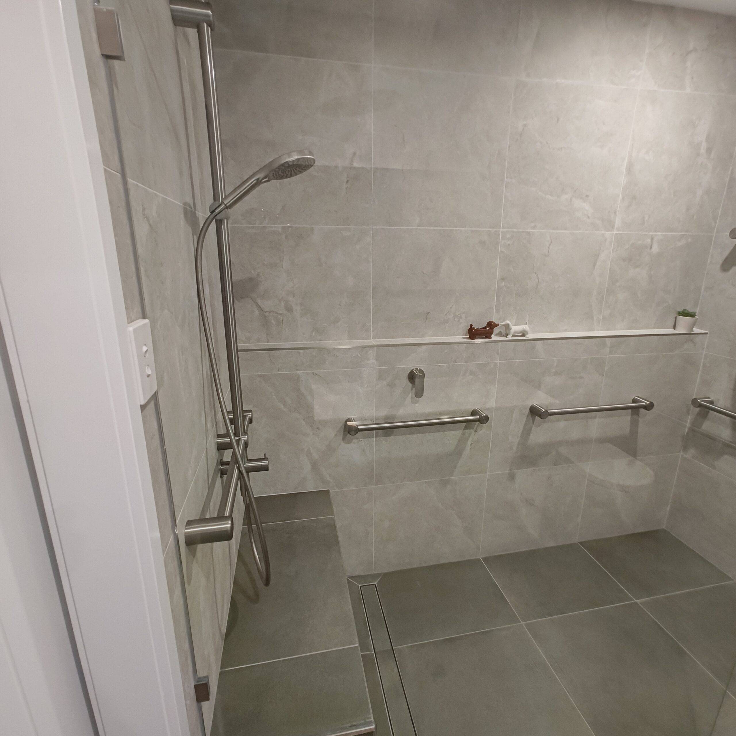Finished Norman Park accessible bathroom renovation by Hunter Bathrooms Brisbane