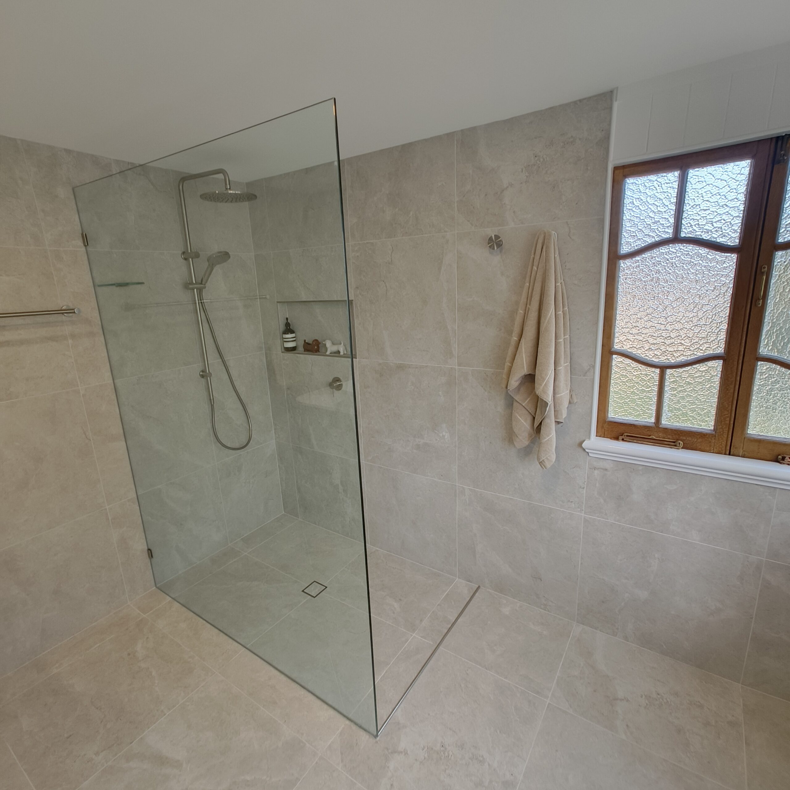 Finished ensuite renovation in the Woolloongabba Queenslander