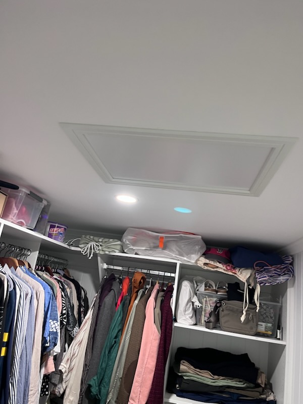 Walk-in robe after renovation in the Woolloongabba Queenslander