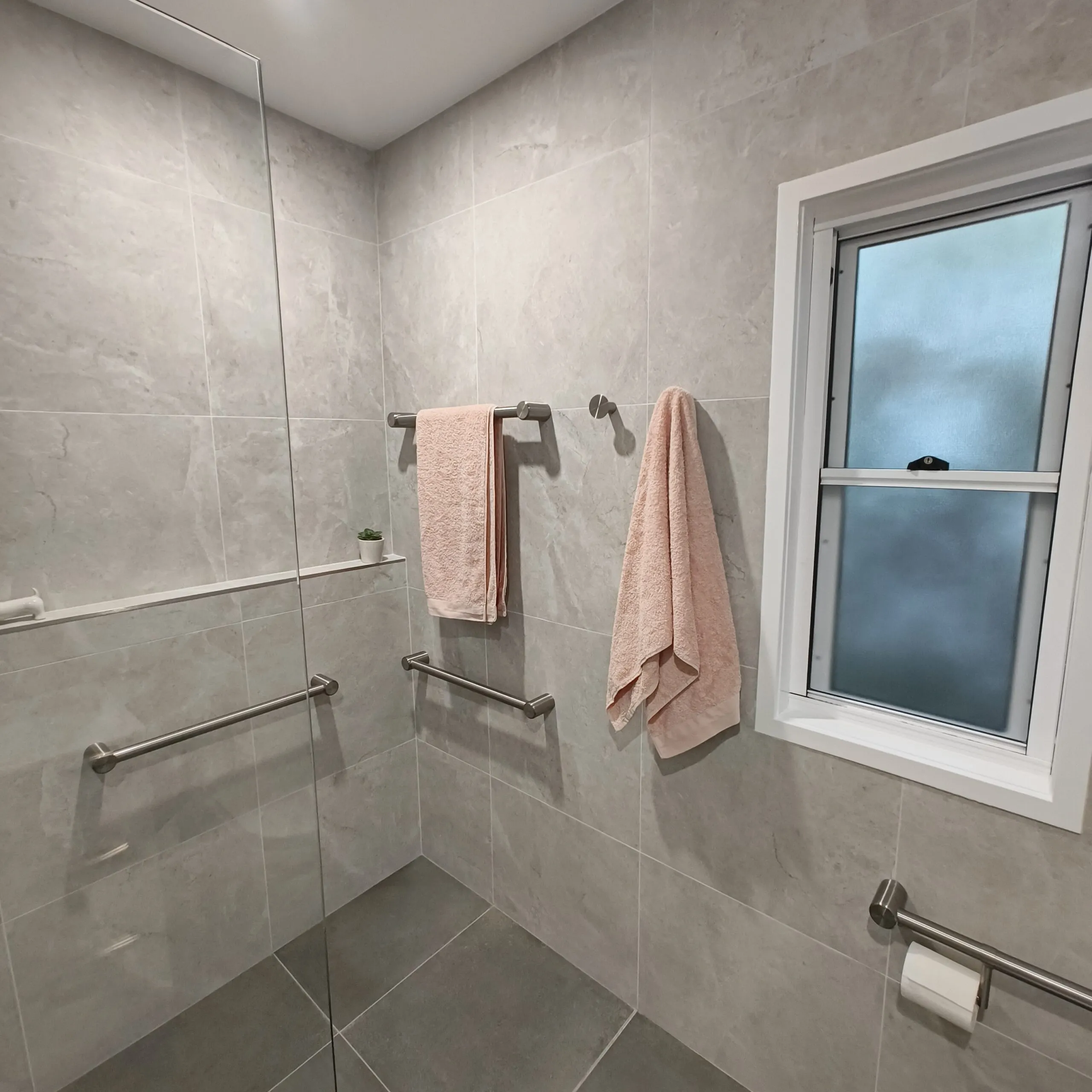 Norman Park accessible bathroom renovation with walk-in shower